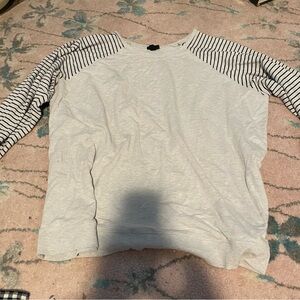 TORRID White and black striped long sleeve sweatshirt